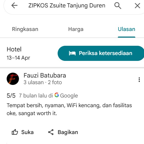 Review pengguna